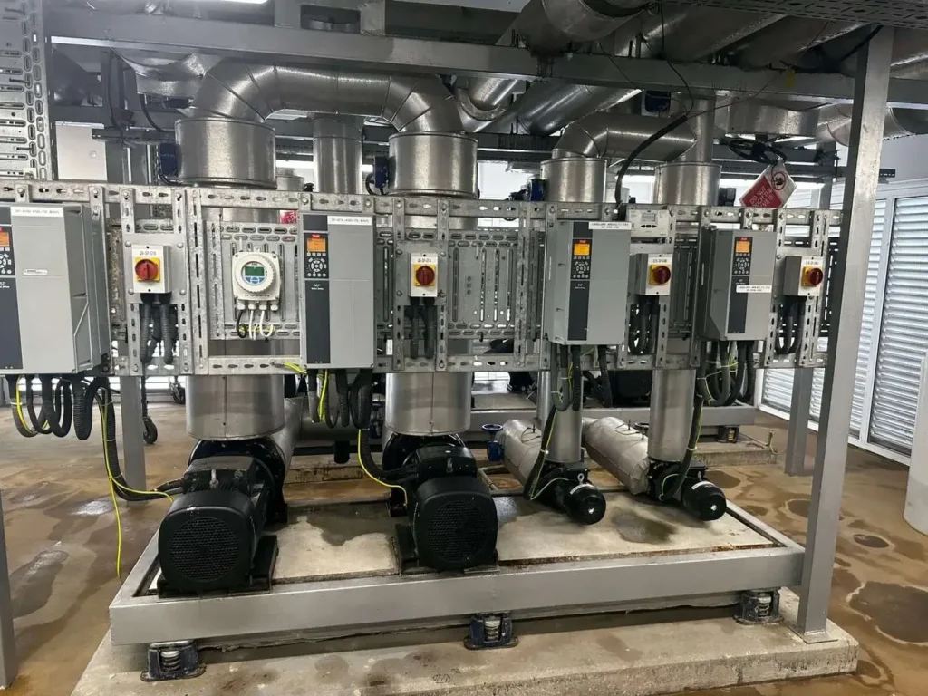 Chiller plant room - Commercial building automation , HVAC automation upgrade for existing building management system Nigeria