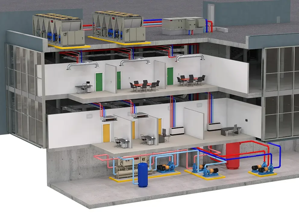BMS for commercial buildings cutaway showing integrated automation across all building systems Nigeria